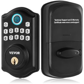 VEVOR Fingerprint Door Lock, Keyless Entry Door Lock with Fingerprint/Keypad Code/Key, Auto Lock, Anti-Peeking Password, IP 63 Rating for Front D